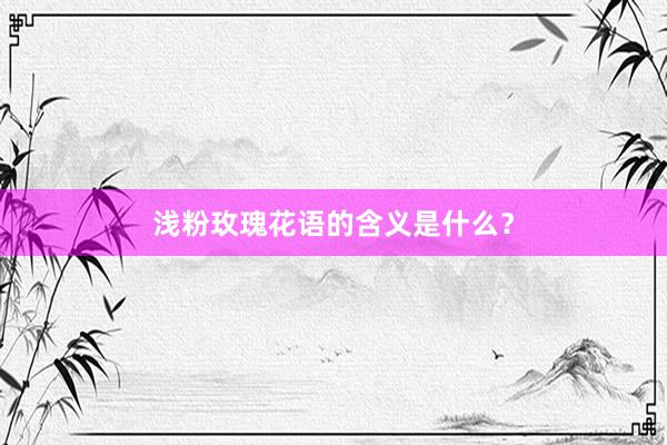 浅粉玫瑰花语的含义是什么？