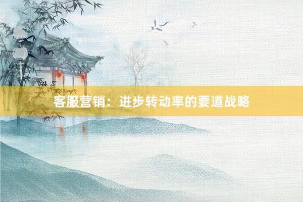客服营销：进步转动率的要道战略